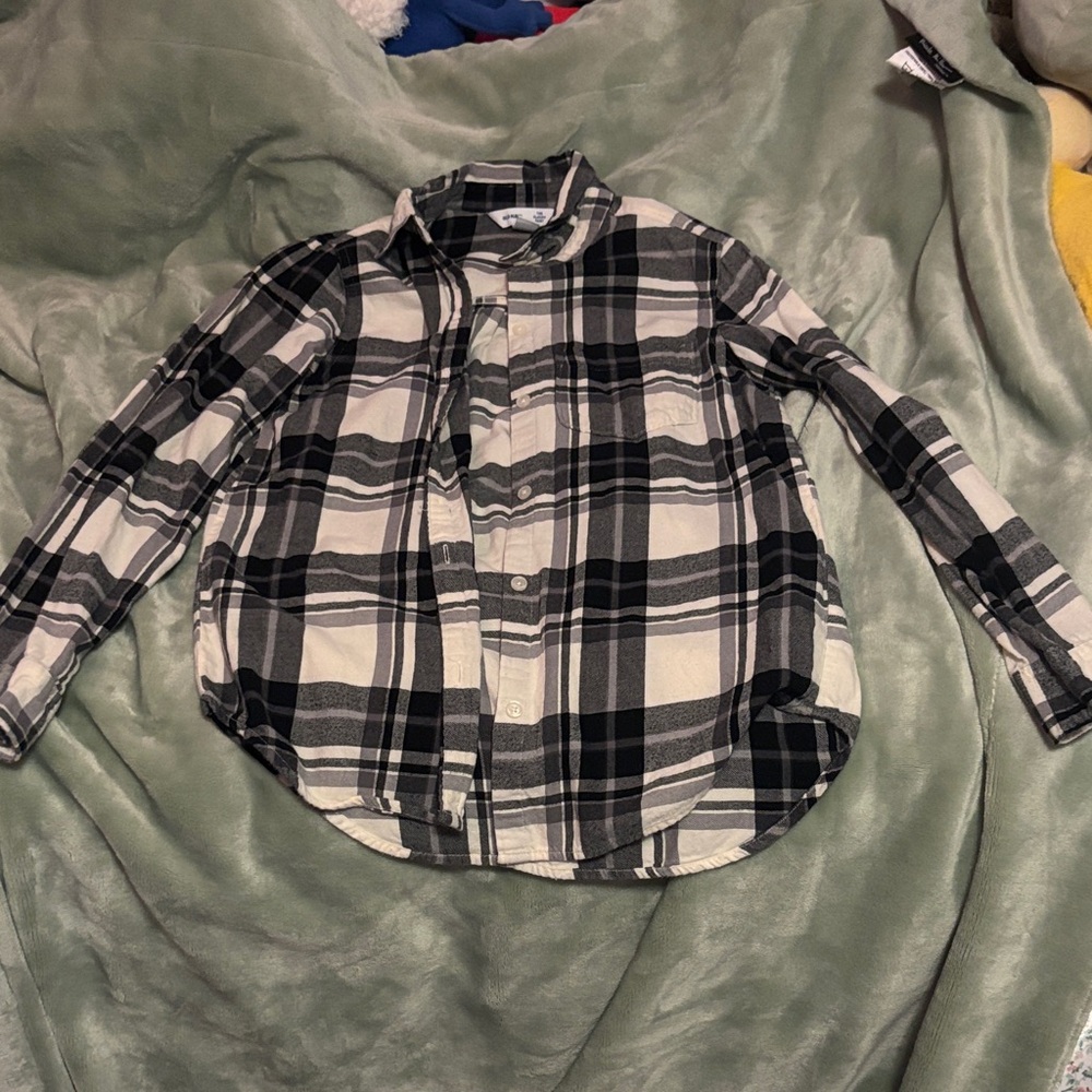 Old Navy Black and White Checkered Shirt
